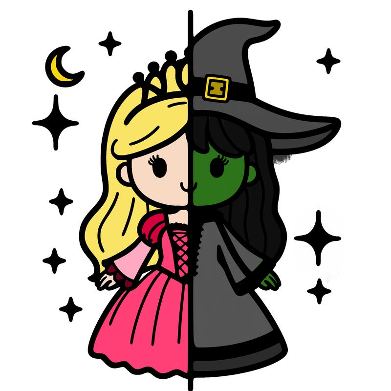 split princess and witch