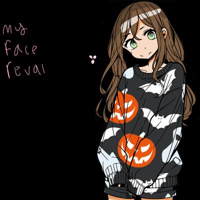 manga teen girl  in a sweater and baggy pants