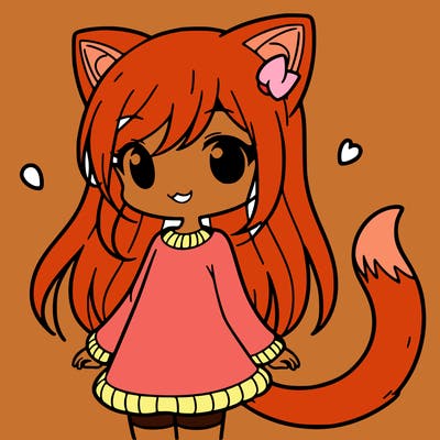 girl with cat ears and tail