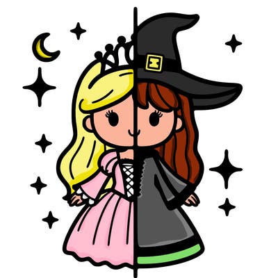 split princess and witch