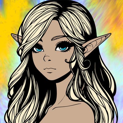 elf girl realistic dark fantasy