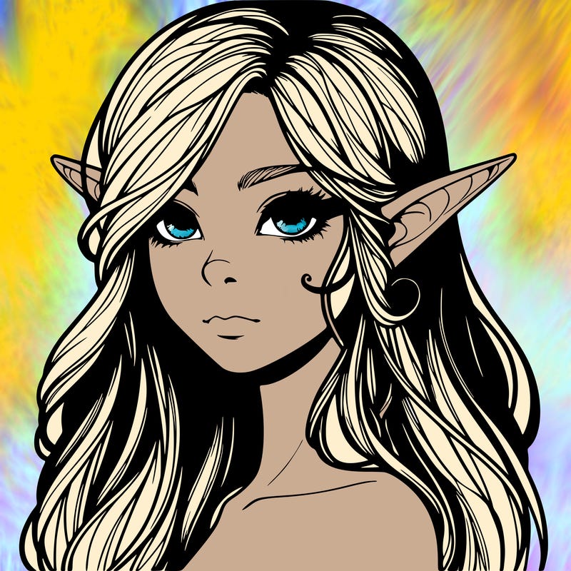 elf girl realistic dark fantasy