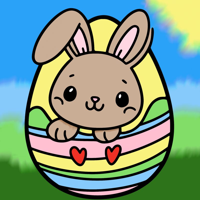 easter egg with a cute bunny in