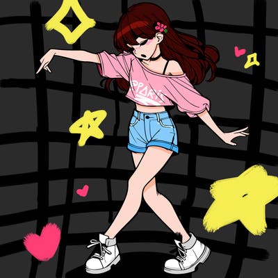 realistic girl danceing