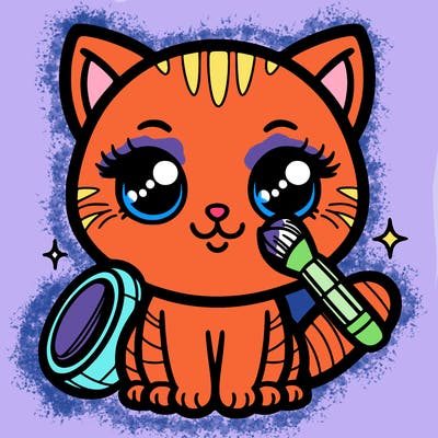 cat with make-up