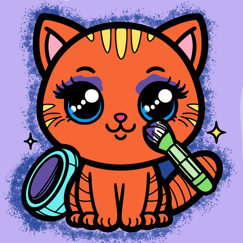 cat with make-up