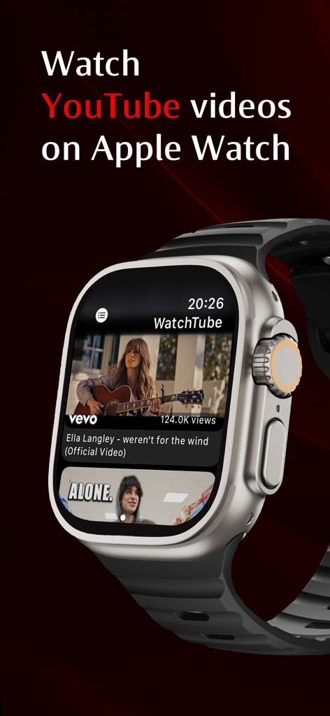 WatchTubeアプリを使用してApple WatchでストリーミングされているYouTube動画