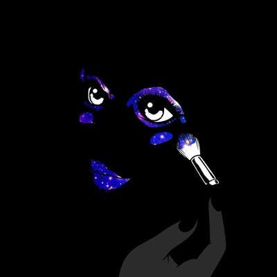 a realistic girl doing her makeup