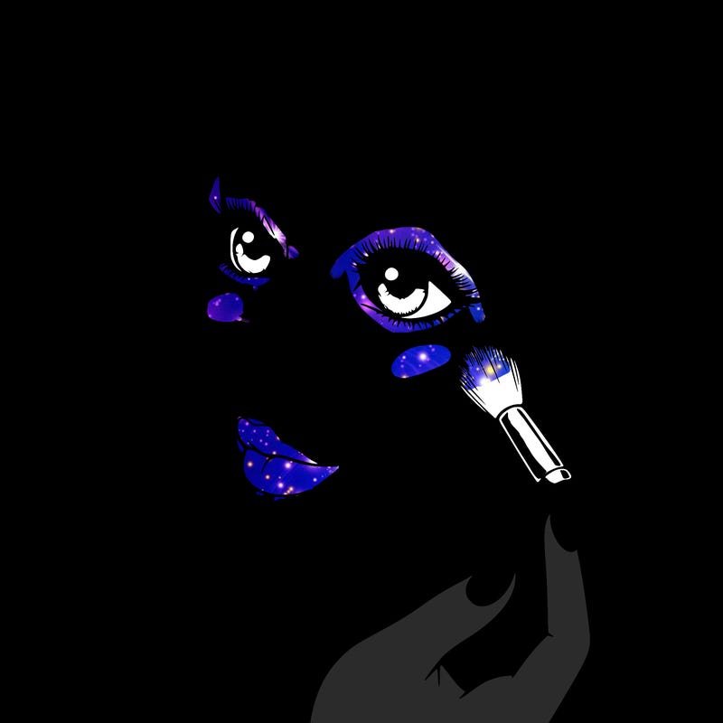 a realistic girl doing her makeup