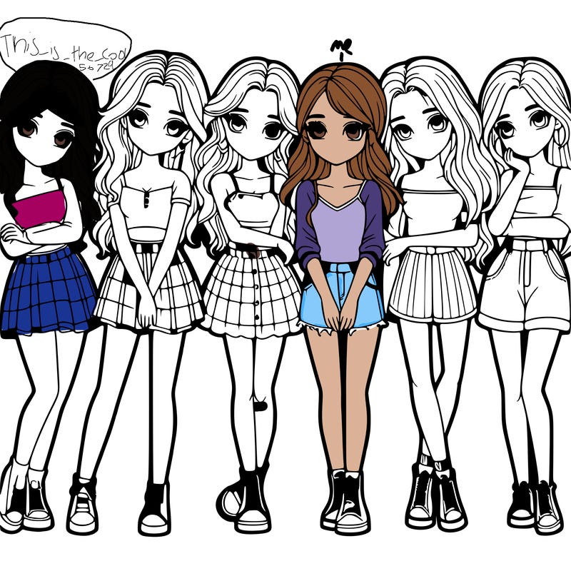 a group of girls realistic