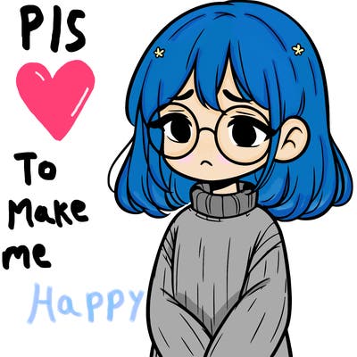 sad girl with glasses in a sweater