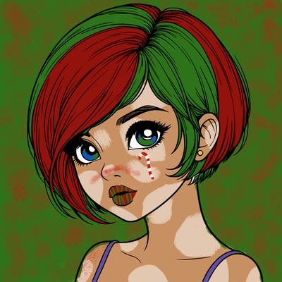 realistic girl with really short hair