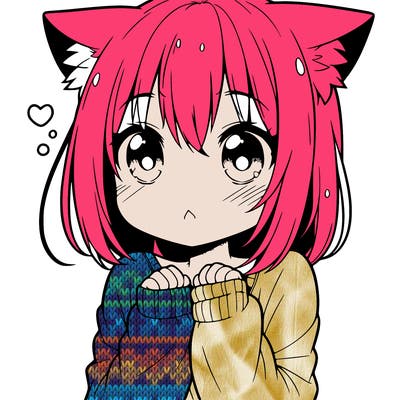 shy anime catgirl