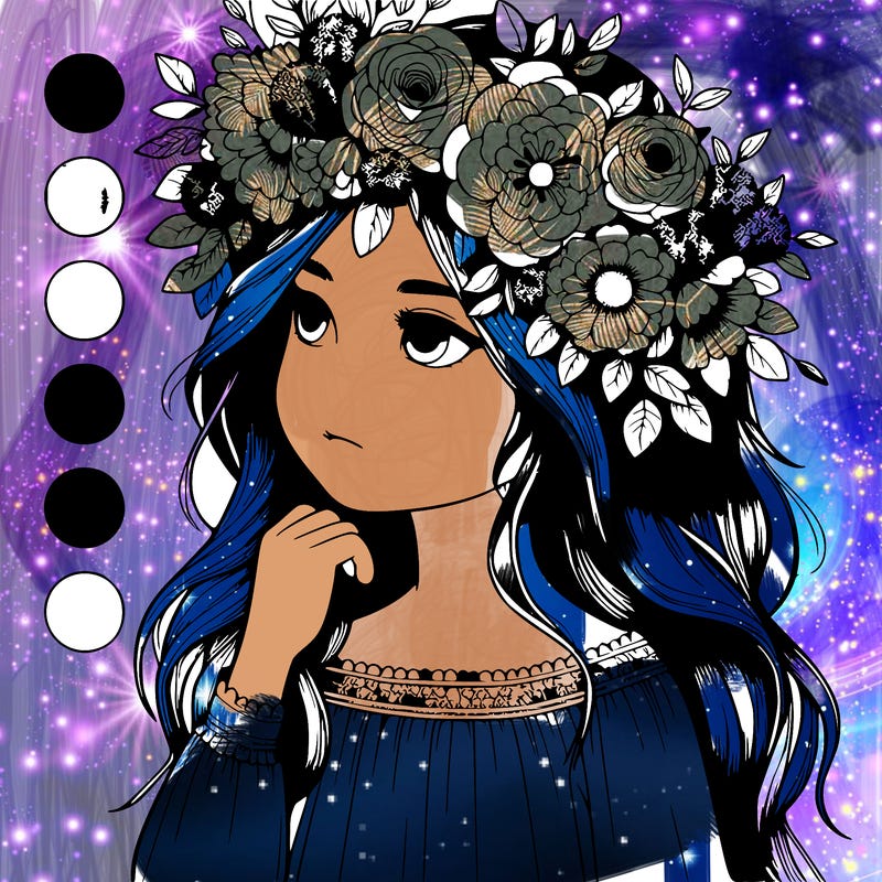 girl with flowers crown realistic