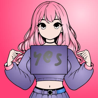 girl holding a blank sign in a long sleeve crop top