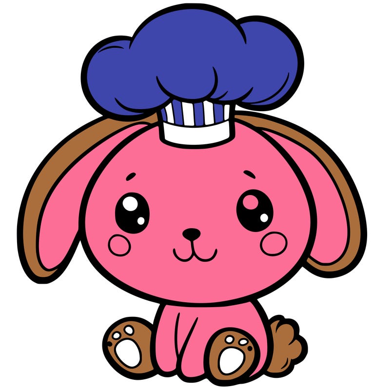 bunny with a chef’s hat