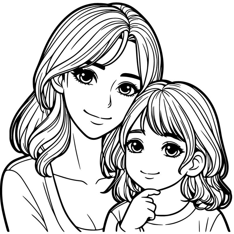 mom and her daughter realistic