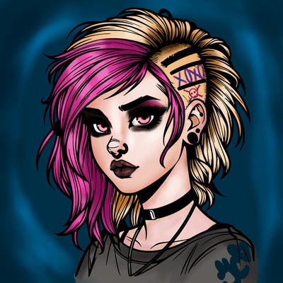 realistic punk style girl