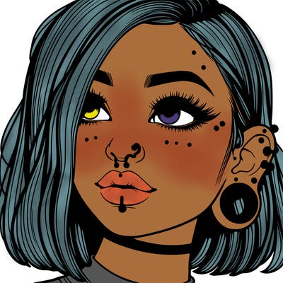 realistic girl with piercings