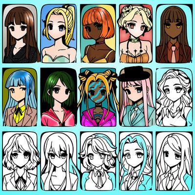 girls that look diffrent anime