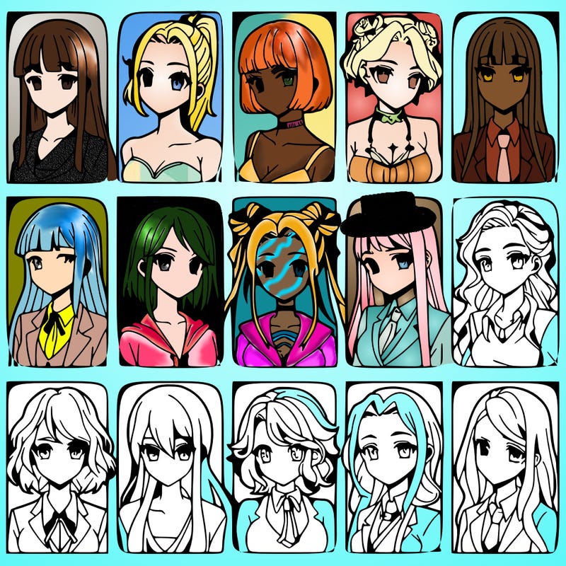 girls that look diffrent anime