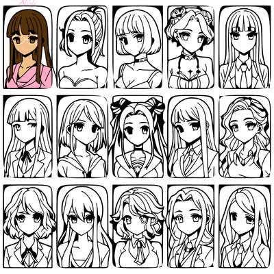 girls that look diffrent anime