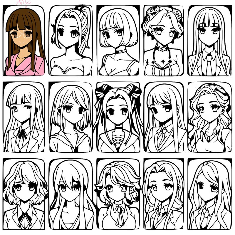 girls that look diffrent anime