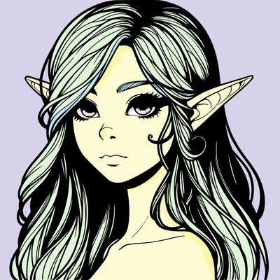 elf girl realistic dark fantasy