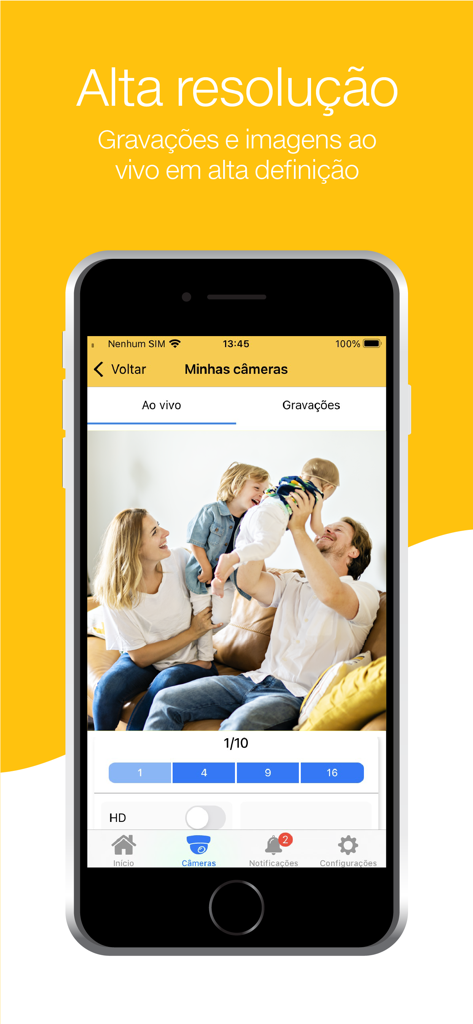 Active Mobile V4 - Active Mobile V4 App zeigt High-Definition-Live-Videoüberwachung auf einem Smartphone