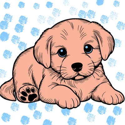 a cute realistic puppy