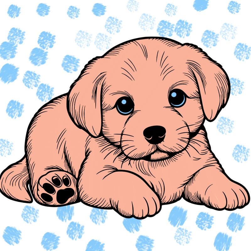 a cute realistic puppy