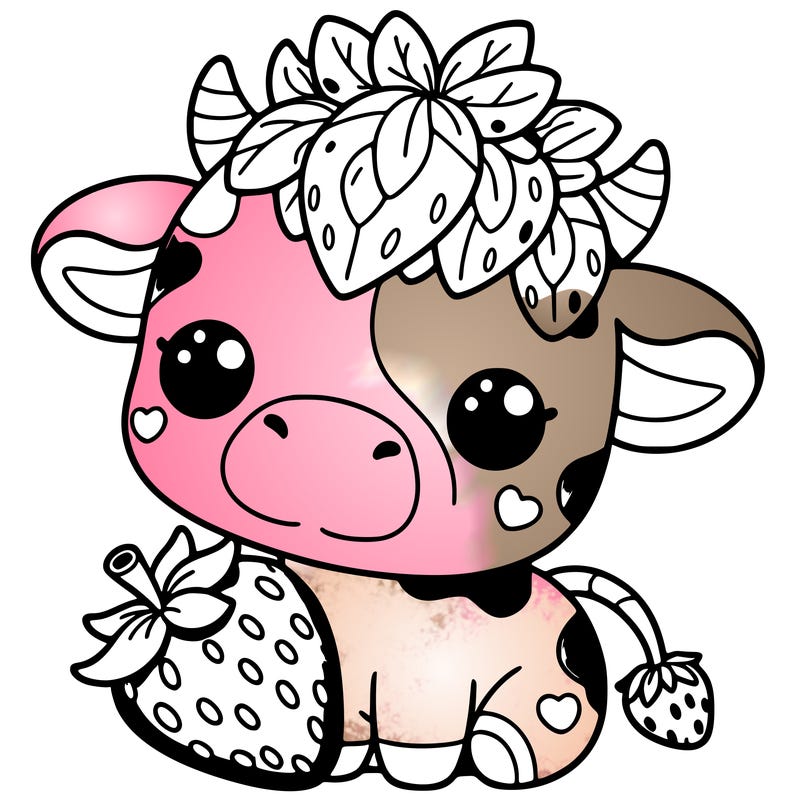 cute strawberry cow