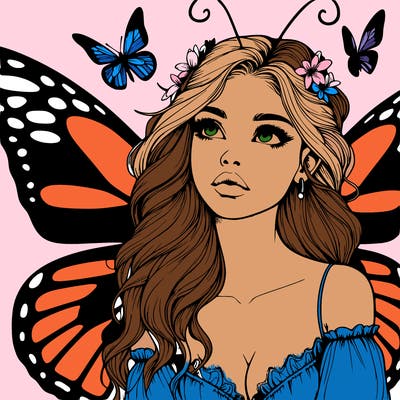 butterfly fairy realistic girl