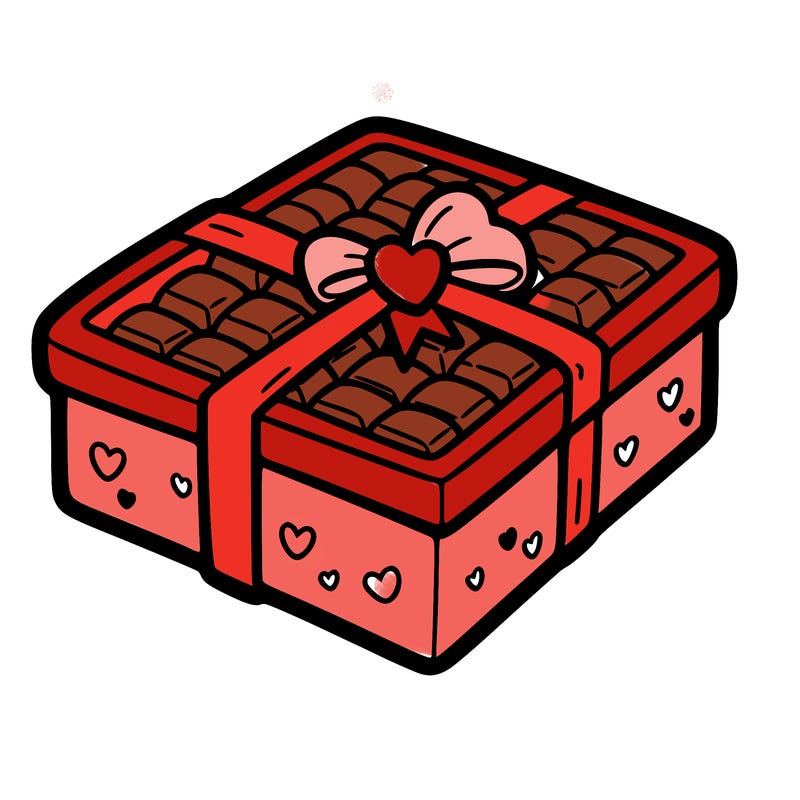 a box of chocolate for valentines day
