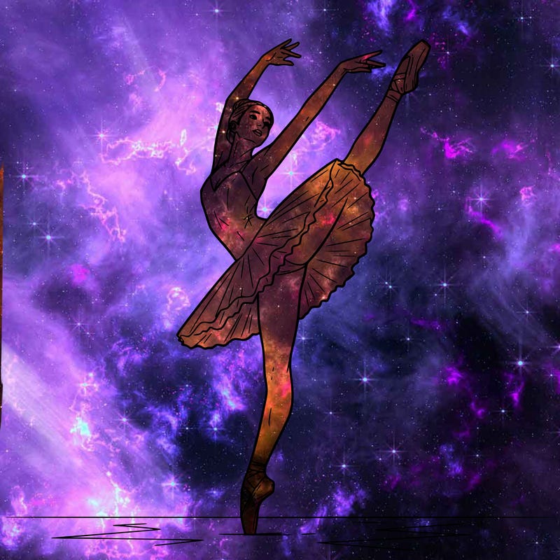a ballerina in motion.