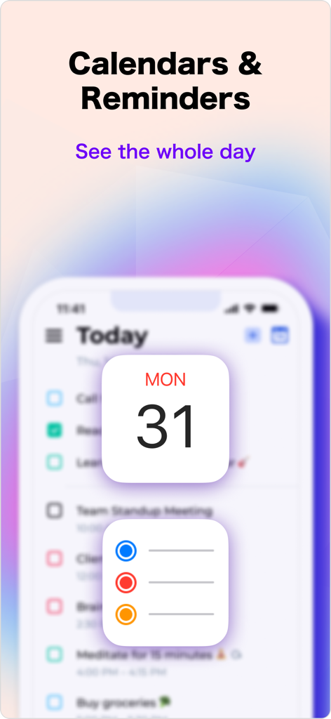 Day Flow: AI Daily Planner - Day Flow planner interface with calendar and reminders synchronization