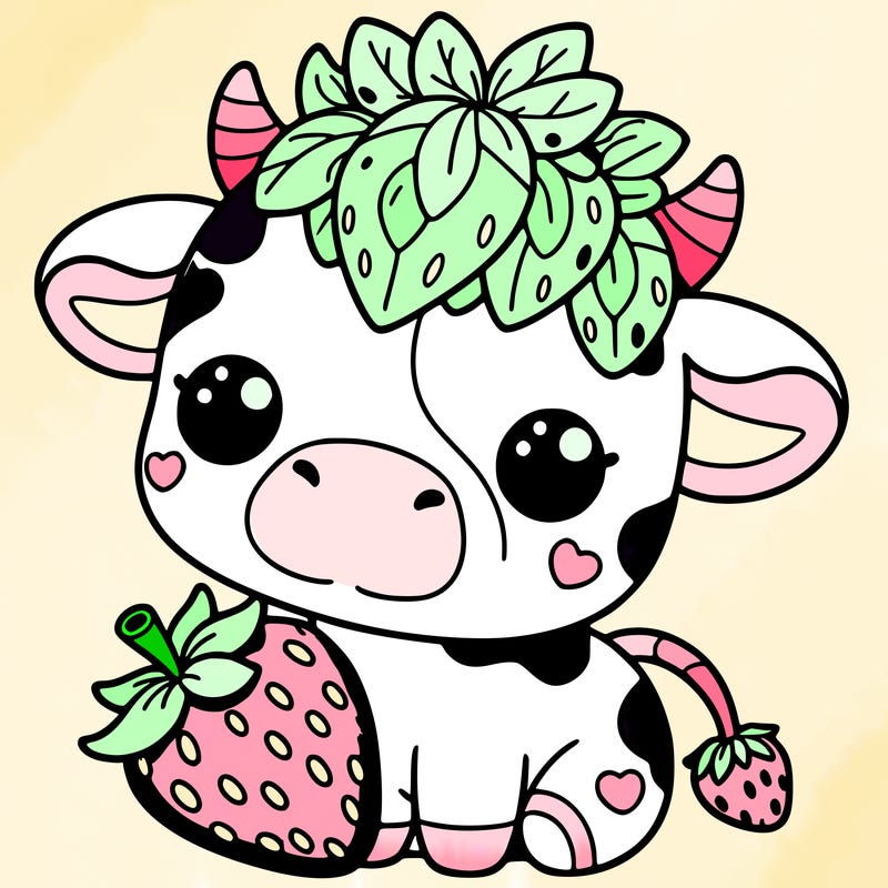 cute strawberry cow