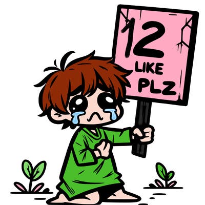 small poor toddler crying with sign that says 2 like plz