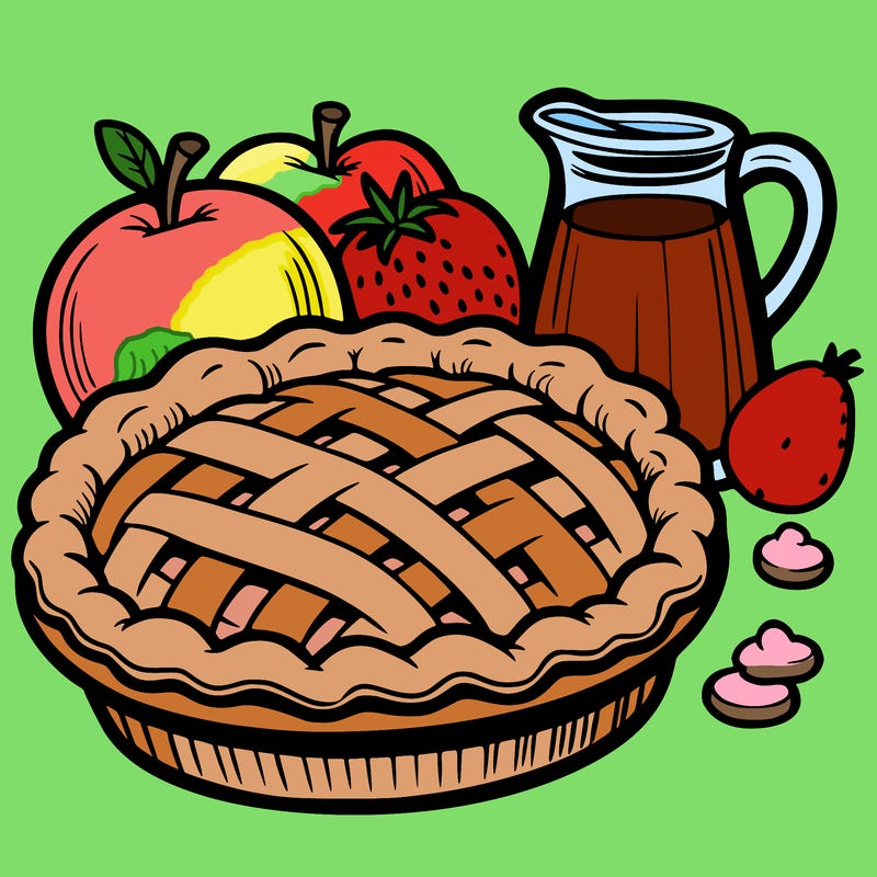 a pie of food