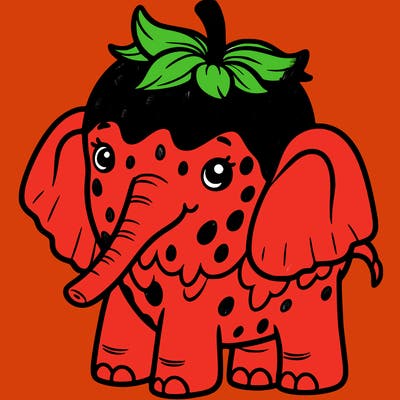 a strawberry elephant from steal a brainrot