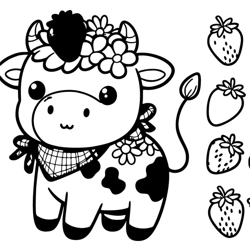 cute strawberry cow