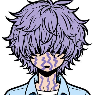manga boy fluffy hair covering his eyes