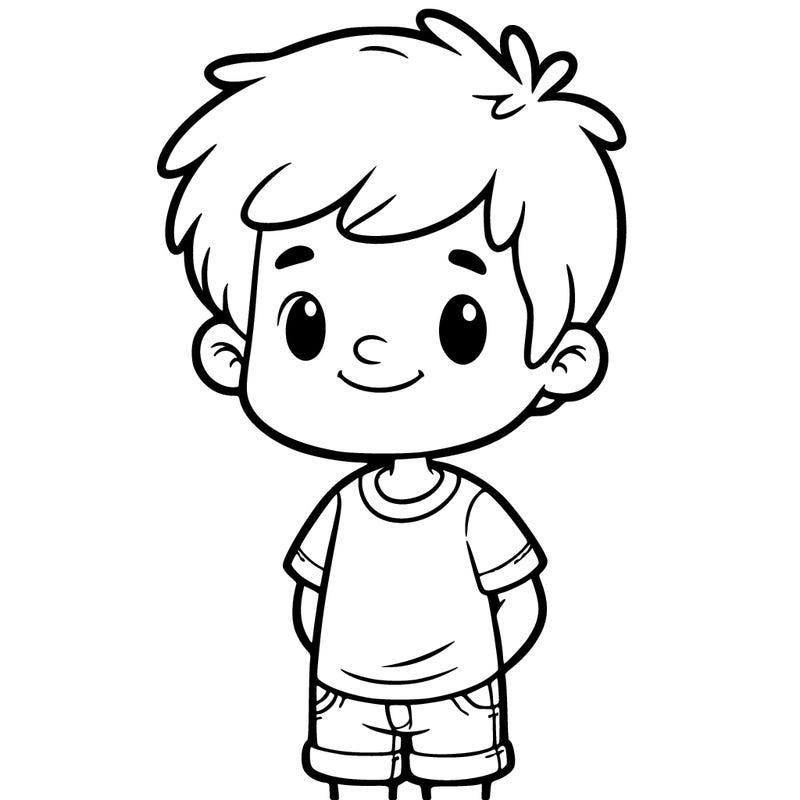 boy with plain t-shirt