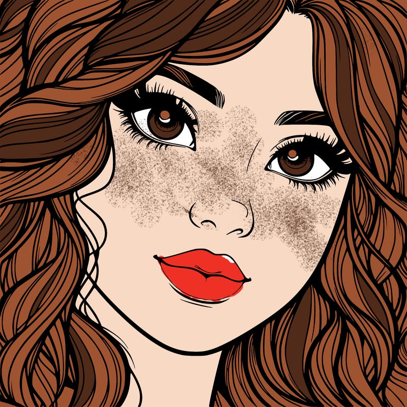 beautiful realistic girl close up to the camera with wavy hair,