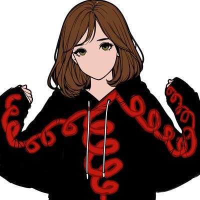 a realistic girl in a hoodie