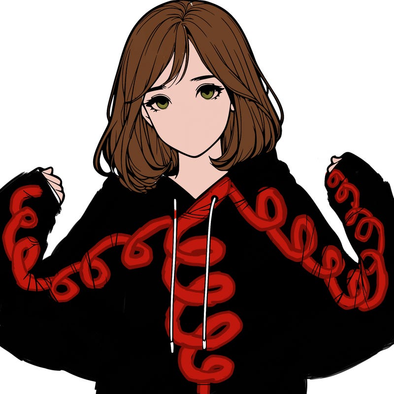 a realistic girl in a hoodie