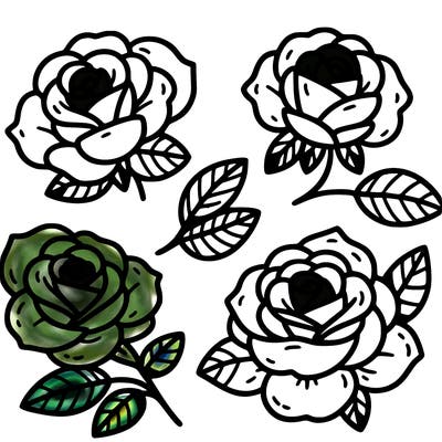 cute four pieces roses