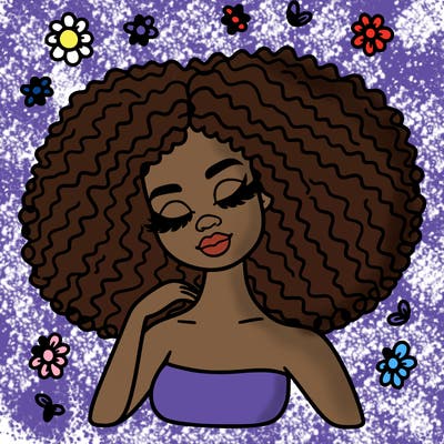 black woman with curls