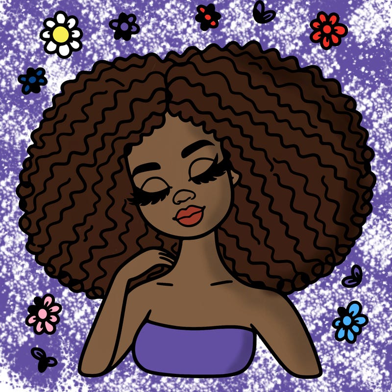 black woman with curls