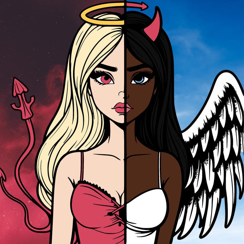 devil vs angel realistic girl